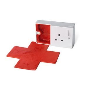 FO100 Red Putty Padsintumescent, silicone based putty pad for sealing around plastic and metallic electrical backing boxes.