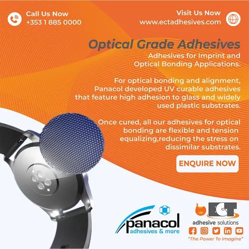 Graphic illustrating optical grade adhesives from Panacol