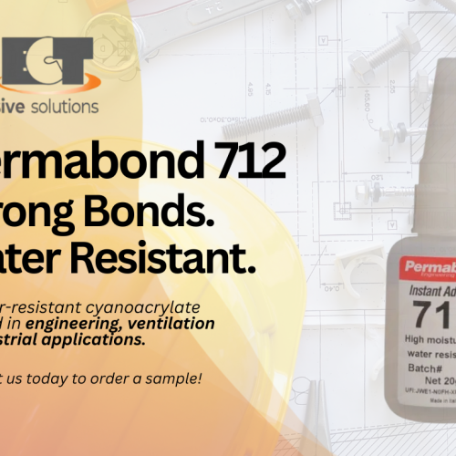 Permabond 712 water-resistant cyanoacrylate adhesive for engineering, ventilation, and industrial bonding applications